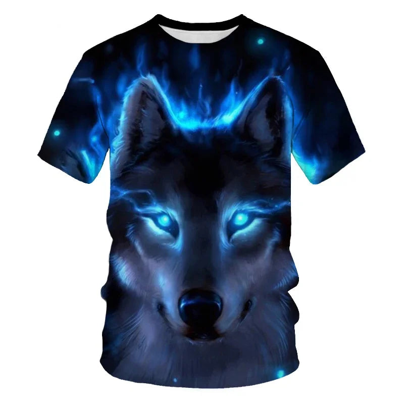 Summer 3D Wolf Print T-Shirt - Unisex Oversized