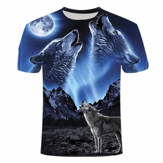 Men's 3D Wolf Print T-Shirt